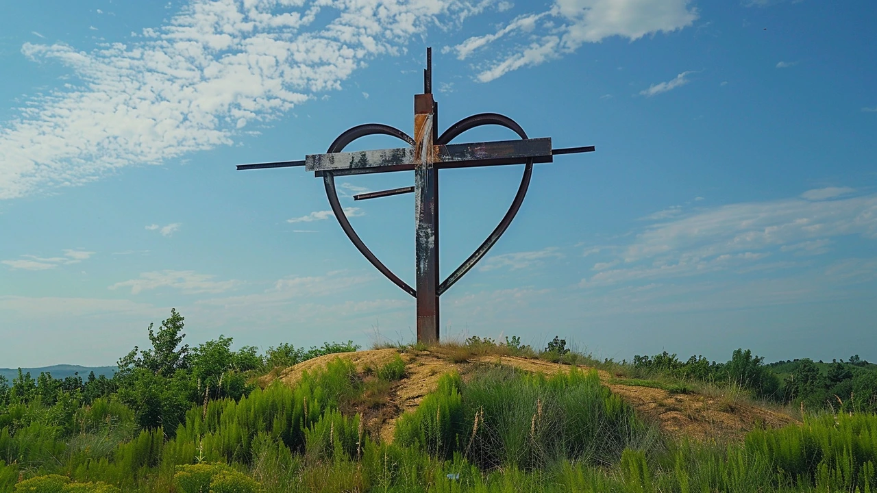 Unikátní srdcovitý kříž nad Belecovým mlýnem jako symbol lásky a naděje