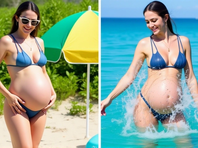 Candice Swanepoel v plavkách na brazilské pláži v posledních hodinách těhotenství
