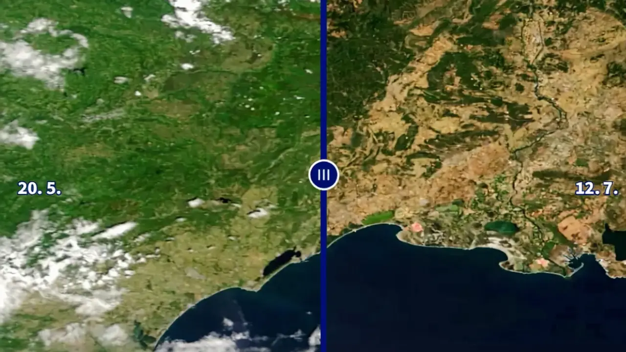 Satelity odhalily šokující vysychání Evropy: Vegetace zhnedla za týdny